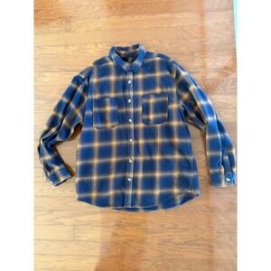 Columbia Sportswear Button Shirt Mens LARGE-Long Sleeve-Plaid-Casual Dress-Blue